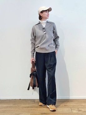「ウエストゴム」｜「アイテム（帽子）」を使った、yoshikuttya0213さん（レディース・164cm）の秋コーディネート
