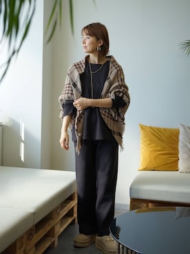 「アイテム（セットアップ）」を使った、yoshikuttya0213さん（レディース・164cm）の冬コーディネート