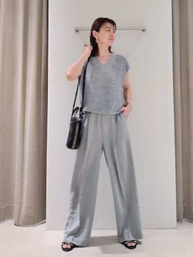 「Beau're（ヴュレ）のBARNYARDSTORM / Beau're(ヴュレ)別注 / レザーショルダーBAG（ショルダーバッグ、ブラック系）」を使った、yoshikuttya0213さん（レディース）の夏コーディネート