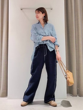 「BARNYARDSTORM（バンヤードストーム）のBARNYARDSTORM / ADDCULUMN(アドカラム)別注 / ボストンS（ハンドバッグ、ブラウン系）」を使った、yoshikuttya0213さん（レディース）の春コーディネート