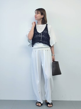 「BARNYARDSTORM（バンヤードストーム）のBARNYARDSTORM / スリムチェーンロングラリエット（ネックレス、シルバー系）」を使った、yoshikuttya0213さん（レディース）の春コーディネート