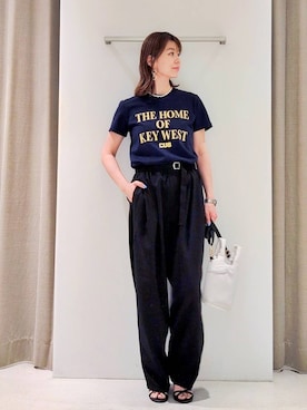 「BARNYARDSTORM（バンヤードストーム）のBARNYARDSTORM / BIGロゴＴシャツ/マシンウォッシャブル（Tシャツ/カットソー、ブルー系）」を使った、yoshikuttya0213さん（レディース）の夏コーディネート