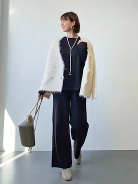 「ウエストゴム」｜「アイテム（財布/小物）」を使った、yoshikuttya0213さん（レディース・164cm）の冬コーディネート