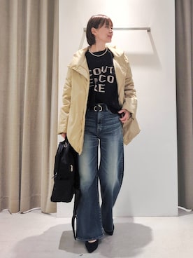 「撥水」｜「アイテム（デニムパンツ）」を使った、yoshikuttya0213さん（レディース・164cm）の秋コーディネート