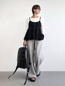 「ウエストゴム」｜「アイテム（スウェットパンツ）」を使った、yoshikuttya0213さん（レディース・164cm）の夏コーディネート