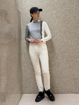 「アイテム（サンバイザー）」を使った、YRYRさん（レディース・170cm）の秋コーディネート