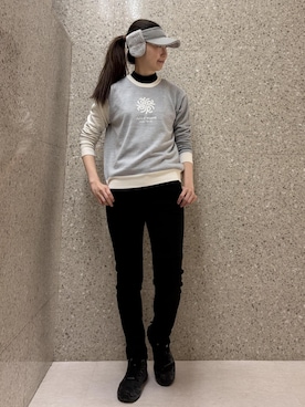 「アイテム（サンバイザー）」を使った、YRYRさん（レディース・170cm）の秋コーディネート