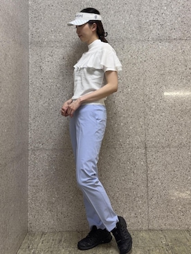 「アイテム（サンバイザー）」を使った、YRYRさん（レディース・170cm）の春コーディネート