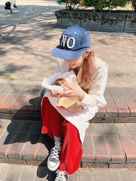 「アイテム（ワンピース/ドレス、ホワイト系）」を使った、chihiroさん（レディース・159cm）の春コーディネート