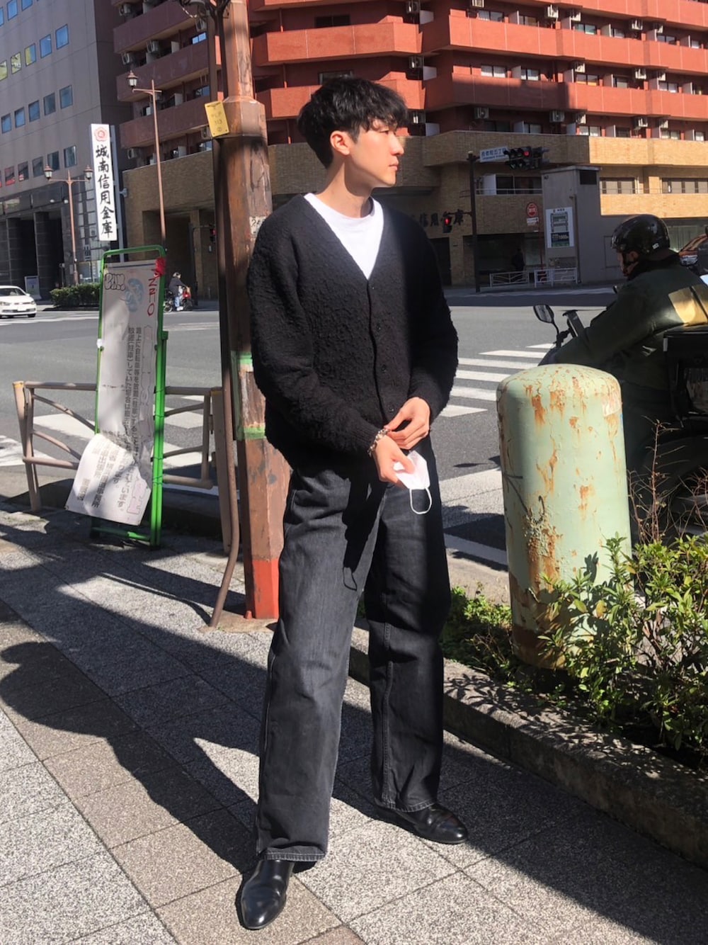 ビームス] L/Sニット 7ゲージ ソリッドシャギー カーディガン メンズ