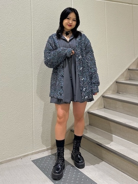 「アイテム（チョーカー）」を使った、YUMIさん（レディース・154cm）の秋コーディネート