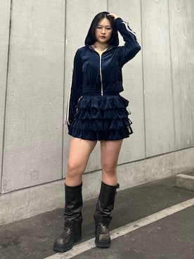 「アイテム（パーカー）」を使った、YUMIさん（レディース・154cm）の夏コーディネート