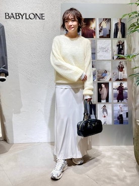 「BABYLONE（バビロン）のアイテム（スカート）」を使った、namikaさん（レディース・158cm）の秋コーディネート