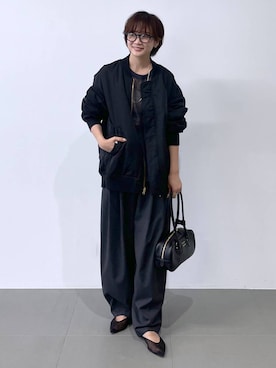 「アイテム（MA-1）」を使った、namikaさん（レディース・158cm）の秋コーディネート