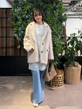 「アイテム（チュニック）」を使った、namikaさん（レディース・158cm）の冬コーディネート