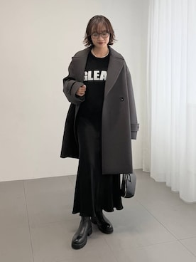 「アイテム（ピーコート）」を使った、namikaさん（レディース・158cm・30代）の冬コーディネート