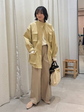 「CORSO ROMA，9（コルソローマ）の【柳橋唯さんYouTube紹介アイテム】【CORSO ROMA 9】チュールパンプス（パンプス、ベージュ系）」を使った、namikaさん（レディース・158cm）の冬コーディネート