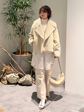 「アイテム（チュニック）」を使った、namikaさん（レディース・158cm）の冬コーディネート