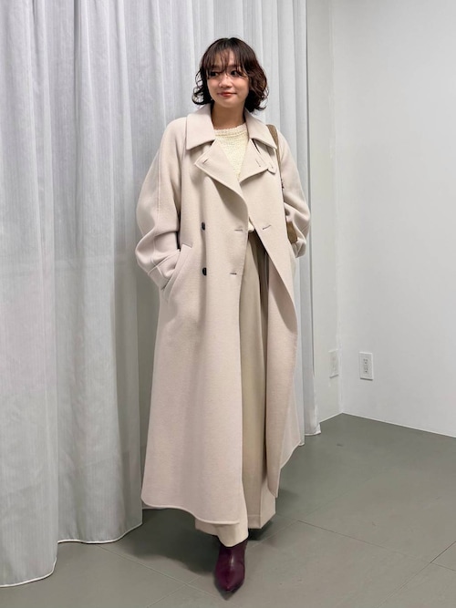 新色先行予約】リバーダブルロングコート（ステンカラーコート