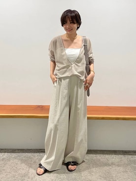 「アイテム（ニット/セーター）」を使った、namikaさん（レディース・158cm・30代）の夏コーディネート