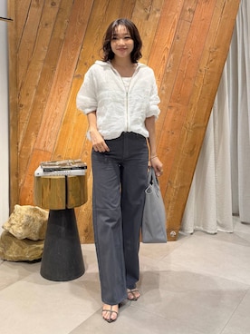 「upperhights（アッパーハイツ）のアイテム（パンツ）」を使った、namikaさん（レディース・158cm）の春コーディネート