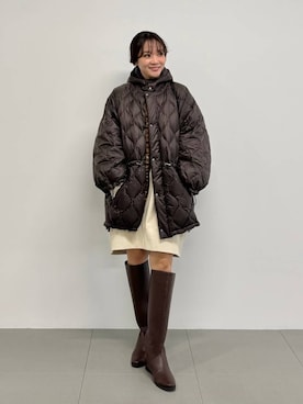 「アイテム（バックパック/リュック、ブラウン系）」を使った、namikaさん（レディース・158cm）の秋コーディネート