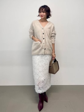 「BABYLONE（バビロン）のアイテム（スカート）」を使った、namikaさん（レディース・158cm）の秋コーディネート