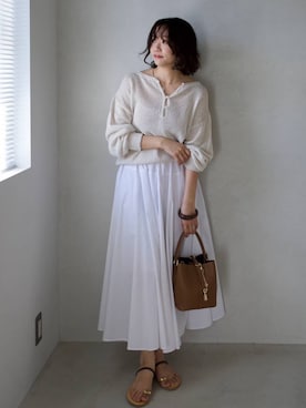 「AULENTTI（オウレンティ）のアイテム」を使った、namikaさん（レディース・158cm）の春コーディネート