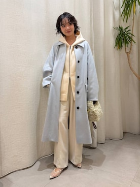 「アイテム（ステンカラーコート）」を使った、namikaさん（レディース・158cm・30代）の秋コーディネート