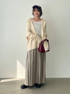 「BABYLONE（バビロン）のアイテム（スカート）」を使った、namikaさん（レディース・158cm）の秋コーディネート