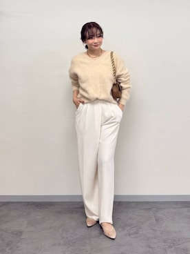 「AULENTTI（オウレンティ）の【AULENTTI】キルティングBAG（ショルダーバッグ、ブラウン系）」を使った、namikaさん（レディース・158cm）の秋コーディネート