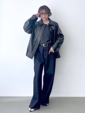 「アイテム（カバーオール）」を使った、namikaさん（レディース・158cm）の秋コーディネート
