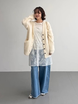 「アイテム（チュニック）」を使った、namikaさん（レディース・158cm）の冬コーディネート