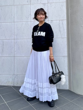 「BABYLONE（バビロン）のアイテム（スカート）」を使った、namikaさん（レディース・158cm）の秋コーディネート