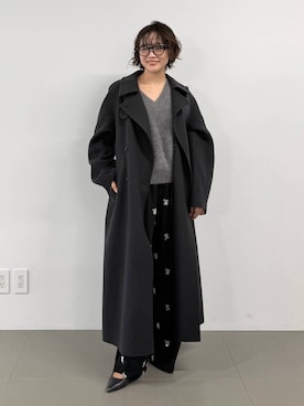 「アイテム（ステンカラーコート）」を使った、namikaさん（レディース・158cm・30代）の秋コーディネート