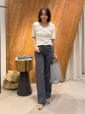 「upperhights（アッパーハイツ）のアイテム（パンツ）」を使った、namikaさん（レディース・158cm）の春コーディネート
