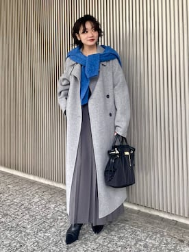 「アイテム（ステンカラーコート）」を使った、namikaさん（レディース・158cm）の秋コーディネート