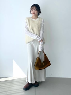 「MOHI（モヒ）のアイテム（ブーツ）」を使った、namikaさん（レディース・158cm）の秋コーディネート