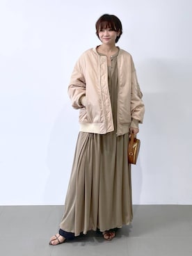 「アイテム（MA-1）」を使った、namikaさん（レディース・158cm）の秋コーディネート