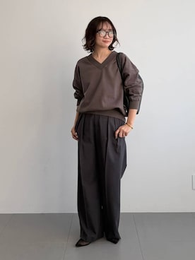 「AIM（エイム）のアイテム」を使った、namikaさん（レディース・158cm）の冬コーディネート