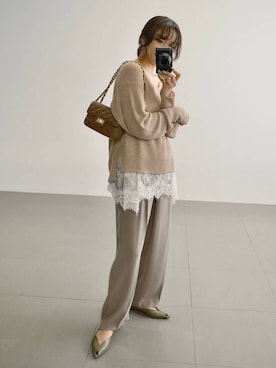 「HENRI EN VARGO（ヘンリエンヴァーゴ）のアイテム」を使った、namikaさん（レディース・158cm）の秋コーディネート