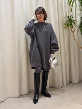 「おでかけ」｜「アイテム（ワンピース/ドレス）」を使った、namikaさん（レディース・158cm）の冬コーディネート