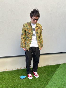 「アイテム（スウェット、ホワイト系）」を使った、ジャンキーさん（メンズ・164cm）の冬コーディネート