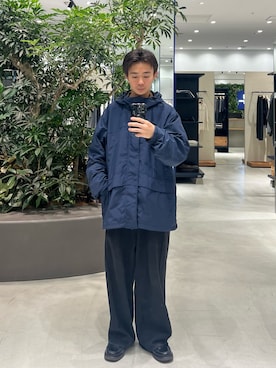 「URBAN RESEARCH DOORS（アーバンリサーチドアーズ）の『別注』Snow Peak Apparel×DOORS　NYLON TUSSAH PARKA（テーラードジャケット、ブルー系）」を使った、ナリさん（メンズ・165cm）の秋コーディネート