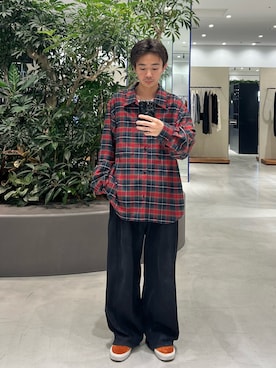 「URBAN RESEARCH（アーバンリサーチ）のSIDOGRAS PLAID SHIRTS（シャツ/ブラウス、レッド系）」を使った、ナリさん（メンズ・165cm）の秋コーディネート