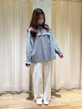 「ゆべしコラボ」｜「アイテム（パンツ）」を使った、凪さん（レディース・154cm）の春コーディネート