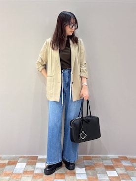 「BARNYARDSTORM（バンヤードストーム）のアイテム（テーラードジャケット、ベージュ系）」を使った、kyokaさん（レディース・162cm）の夏コーディネート