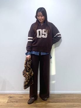 「BARNYARDSTORM（バンヤードストーム）のBARNYARDSTORM / 撥水ビットローファー（ローファー、ブラウン系）」を使った、kyokaさん（レディース）の夏コーディネート