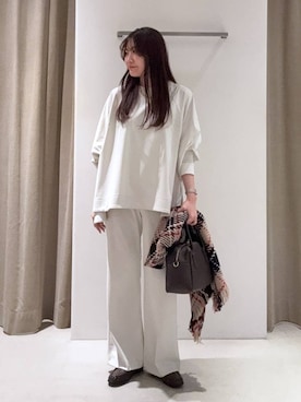 「BARNYARDSTORM（バンヤードストーム）のBARNYARDSTORM / MILOS(ミロス) / レザーボストンバッグ（Boston bag、ブラウン系）」を使った、kyokaさん（レディース）の秋コーディネート