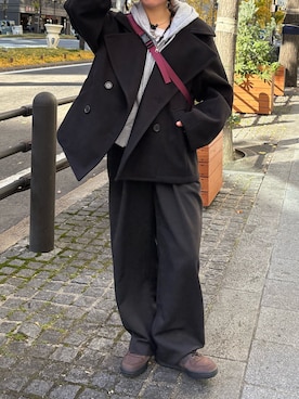 「おでかけコーデ」｜「アイテム（ジャケット/アウター）」を使った、onatsu さん（レディース・155cm）の冬コーディネート